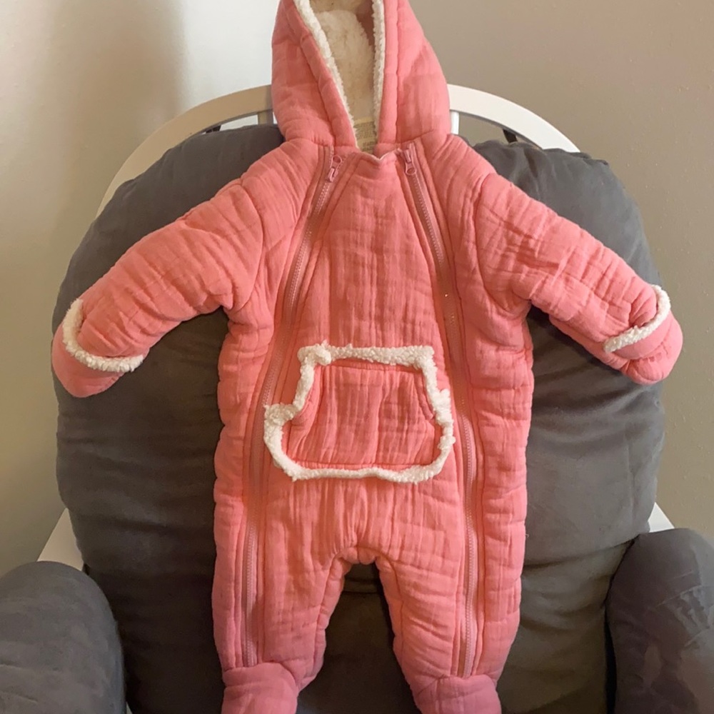 First impressions baby snow suit from Macy’s